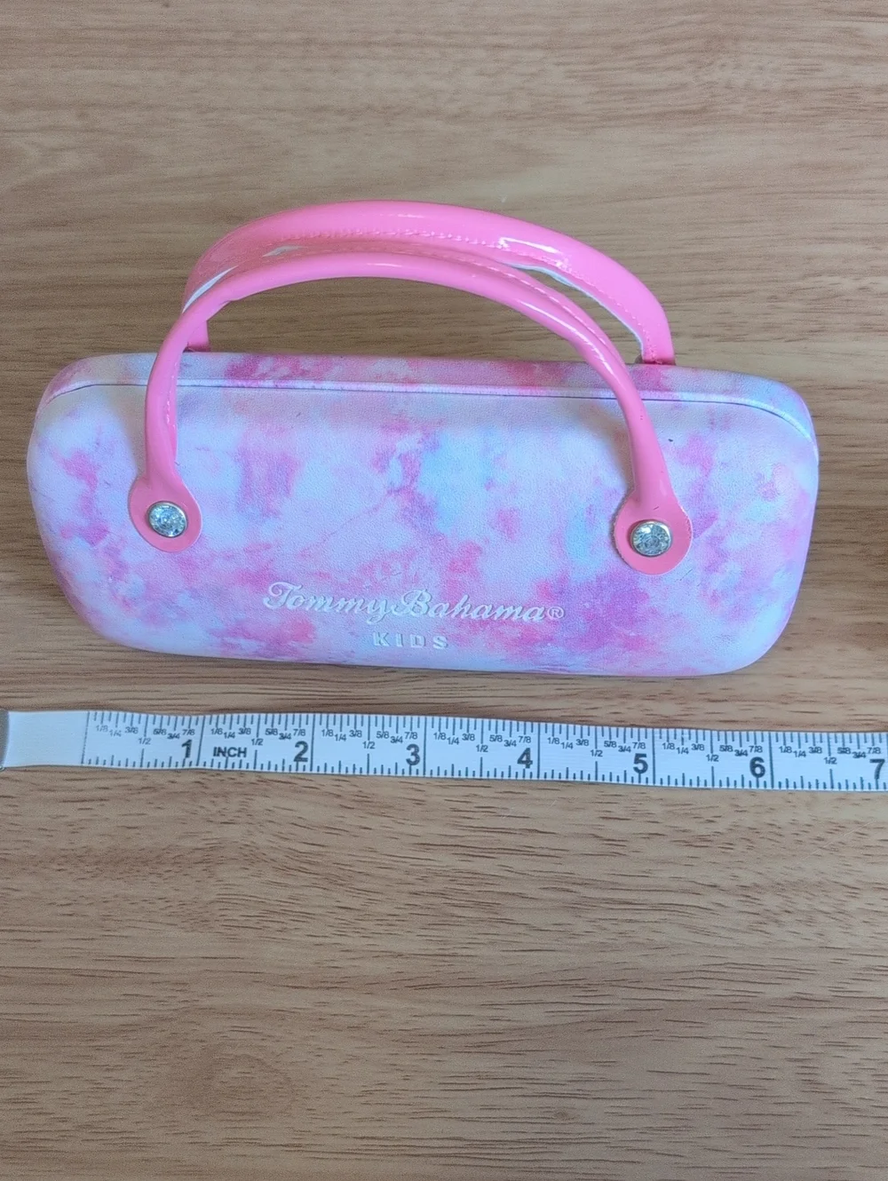 Tommy Bahama Kids Pink Tie-Dye Eyewear Pouch with Glossy Handle